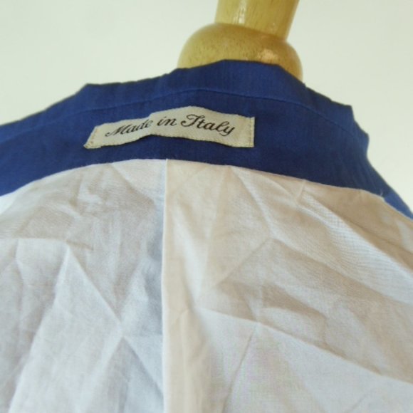 Umit Benan blue Silk cotton blazer jacket Italy i48 38r - Picture 5 of 8